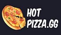 Image showing a pizza with toppings and a coupon code displayed on a screen.