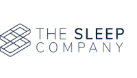 Illustration of a comfortable bed with The Sleep Company logo and a discount coupon.