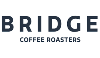 Image of a coffee cup with steam rising, accompanied by the Bridge Coffee Roasters logo.